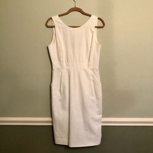 J.Crew White Linen Sheath Dress w/ Bow | Size 6
